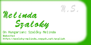 melinda szaloky business card