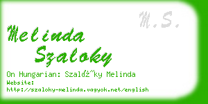 melinda szaloky business card